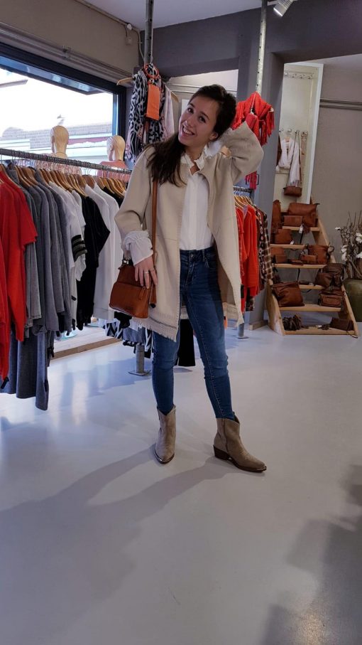 Jeans Toxik - Jasjes Suedine beige - Blouse Ecru onze size Store3 Mode & Accessoires